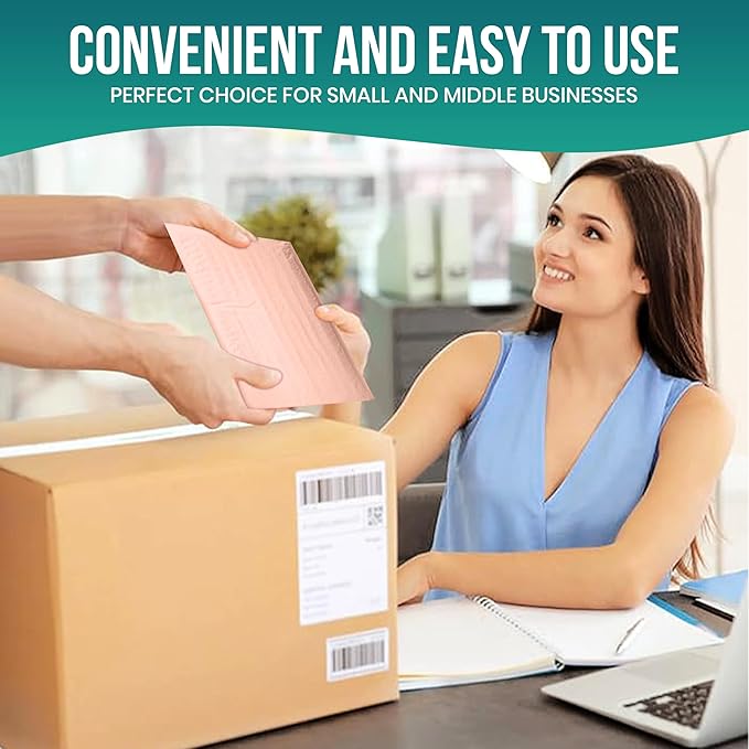 Levex - #000 4" x 8" [5 Pack] Light Pink Poly Bubble Mailers, Padded Envelope Mailers, Packing Envelope & Mailing Bags for Shipping