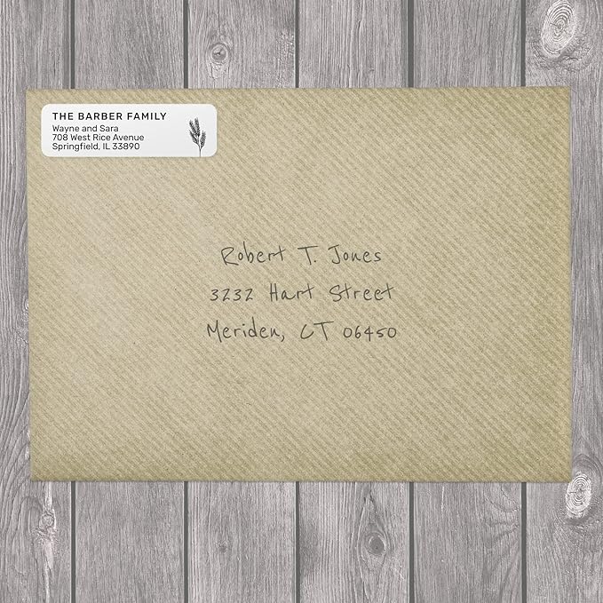 Botanical Flowers Rolled Address Labels/Roll of 250 Alternating Floral Illustrations Personalized Address Labels/Designer Return Address Stickers in Elegant Plastic Dispenser