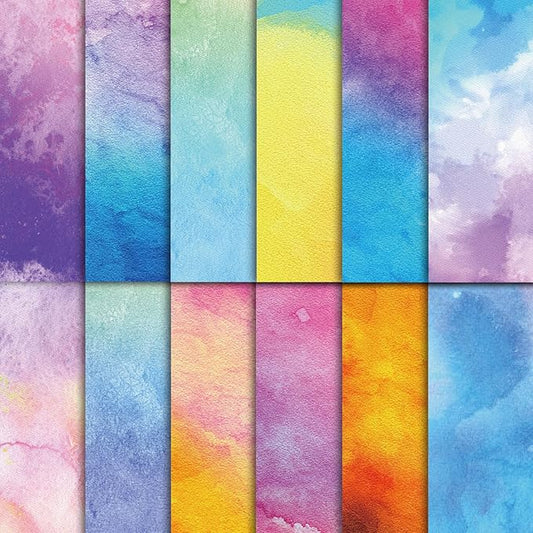 48 Sheets Scrapbook Paper 11x11, Watercolor Pattern Decorative Scrapbook Paper for Journals DIY Cards and Photo Albums, Aesthetic Craft Supplies for Kids and Adults
