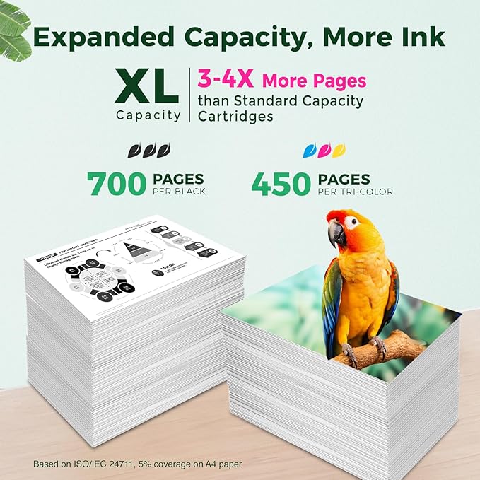 COLORETTO 61XL Ink Cartridges Replacement for HP Ink 61 for HP 61 Ink Cartridges Combo Pack, 61 XL for Envy 4500 5530 4501 4502 5535 Officejet 4630 4635 Deskjet 1000 1010 2540 (Black/Color, 2 Pack)