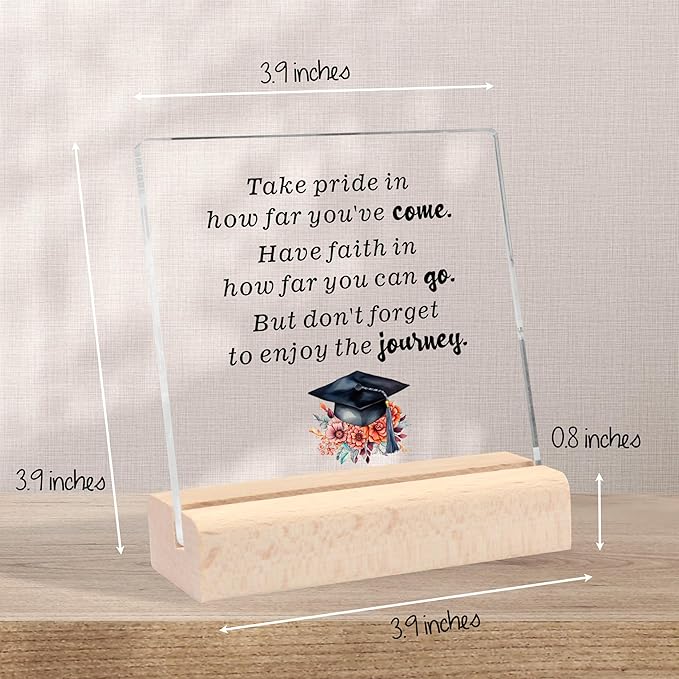 Graduation Gifts for Her Him, Cool Graduation Gifts Congratulations Gift Clear Desk Decorative Sign, Inspirational Gifts for Women Masters Degree College High School Graduation Gifts for Her Him