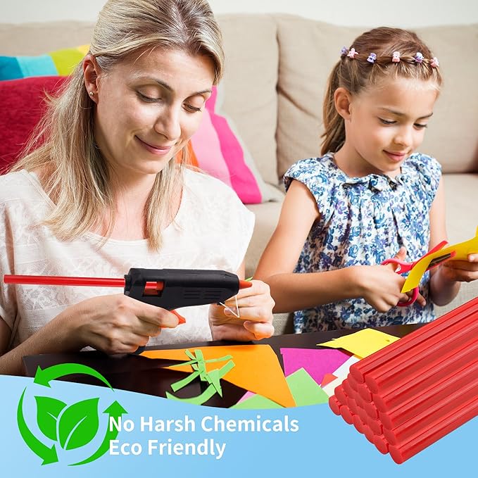 MATUFF Red hot Glue Sticks Full Size 0.43” Dia x 8” Long, 52 pcs Hot melt Adhesive Glue Sticks, All-Purpose Colored Glue Gun Sticks for Christmas Decoration Crafts Arts School Home Repair Bonding