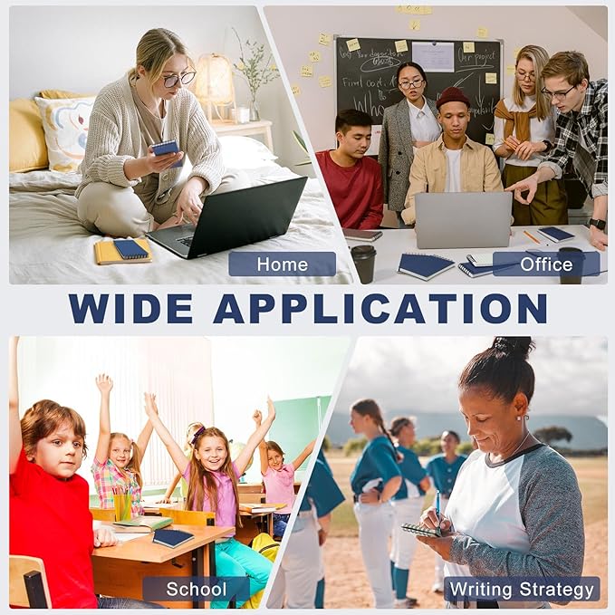 Tenceur 54 Pcs Pocket Notebook Bulk Small 3x5 Inch Spiral Notepads Mini Top Bound Notebook with Lined 120 Pages Ruled Memo Pads for Office College Nurse Essentials Back to School Gift (Blue)