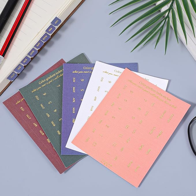 10 Sheet Month Tabs for Planner, Colorful Self-Adhesive Planner Monthly Tabs, Notebook Index Tabs for Planners Office Study Journal Notebook Agendas Organizers Office Supplies