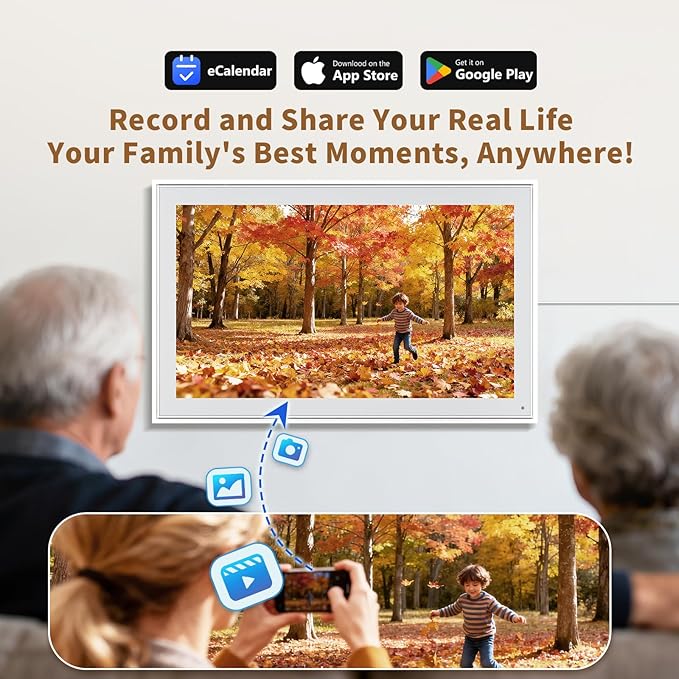 Canupdog 21.5 Inch Digital Calendar, Electronic Planner & Chore Chart with 1920x1080P IPS Touchscreen, Task Rewards System, Interactive Display for Family Schedules, Christmas Gifts for Women Mom