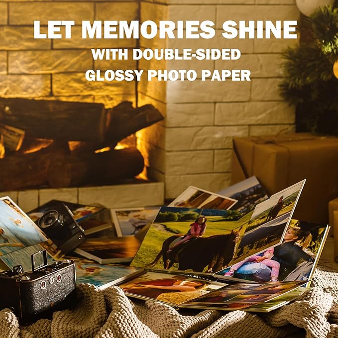 Double Sided Glossy Photo Paper 11x17, Thick Glossy Paper for Cardstock, 100 Sheets 61lb for Inkjet Printer