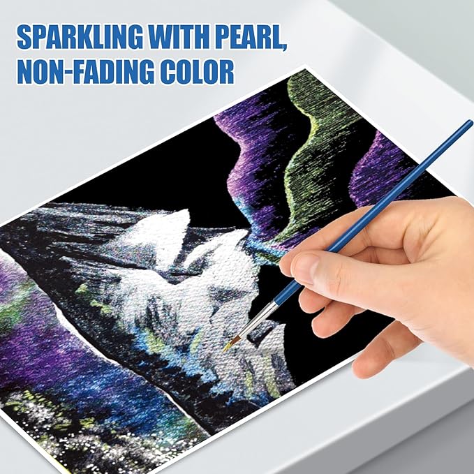 Mini Glitter Watercolor Paint Set, 20 Colors Shimmer Metallic Watercolour Painting Sets, Solid Pearl Water Color Paints for Kids, Adult, 1ml Trial Pack (Aurora)