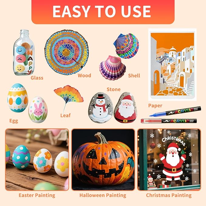 168 Colors Acrylic Paint Markers, Soft Brush Tip Acrylic Markers Set, Paint Pens for Wood, Fabric, Canvas, Glass, Stone, Canvas, Rock Painting and DIY Crafts Art Supplies