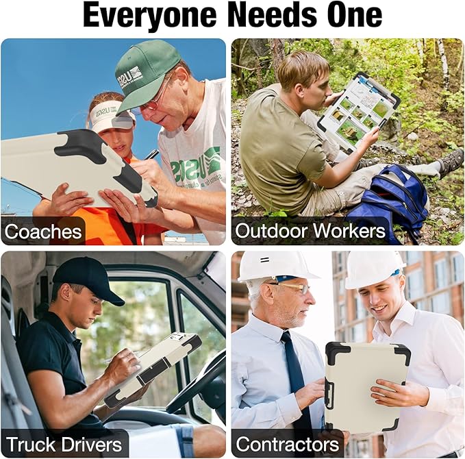 Sooez Toughest Clipboard with Storage, Internal Pen Pouch Included, Letter/ A4 Size, Shockproof Heavy Duty Plastic Clip Boards 8.5x11”, High Capacity Clipboards Box Case for Contractor Trucker Driver