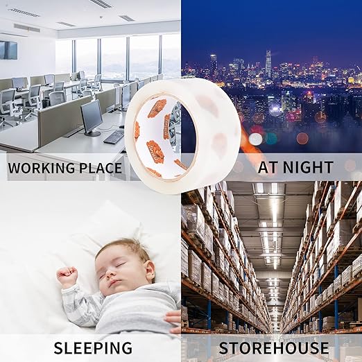 TAPEBEAR No Noise Clear Packing Tape, Quiet Packaging Tape Refill Rolls, 2.6mil x 1.88" x 55 Yards Heavy Duty Packing Tape for Sealing, Storage, Moving and Shipping, 12 Rolls, Total 660Yards