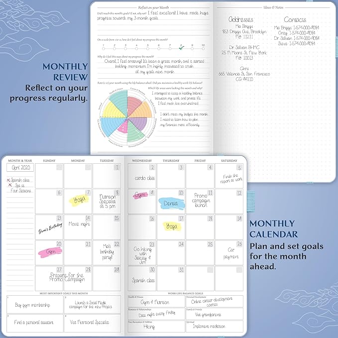 Legend Planner Hourly Schedule Edition – Deluxe Weekly & Daily Organizer with Time Slots. Time Management Appointment Book Journal for Work & Personal Life, Undated, A5 Hardcover – Periwinkle Gold