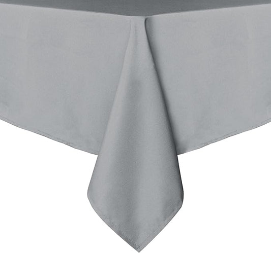 sancua Rectangle Tablecloth - 54 x 120 Inch - Stain and Wrinkle Resistant Washable Polyester Table Cloth, Decorative Fabric Table Cover for Dining Tables, Buffet Parties and Camping, Silver Grey