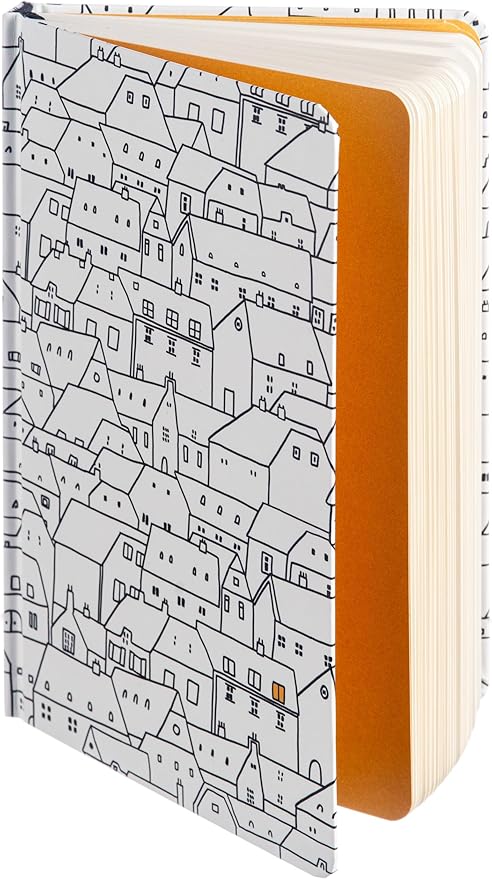 DIVERSEBEE Hardcover Lined Journal Notebook, Medium A5 (5.8 x 8.3 inches), 192 Pages, Thick Paper, Aesthetic Journals for Writing, Office School Bible Journaling Supplies (City on a Hill)