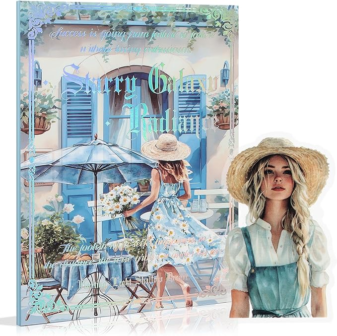 Snycler Blue Garden Series Sticker Book - 20 Sheets Vintage PET Stickers for Scrapbooking, Junk Journaling, Ephemera, and Decorative Crafts - Pre-Cut Urban Design Stickers