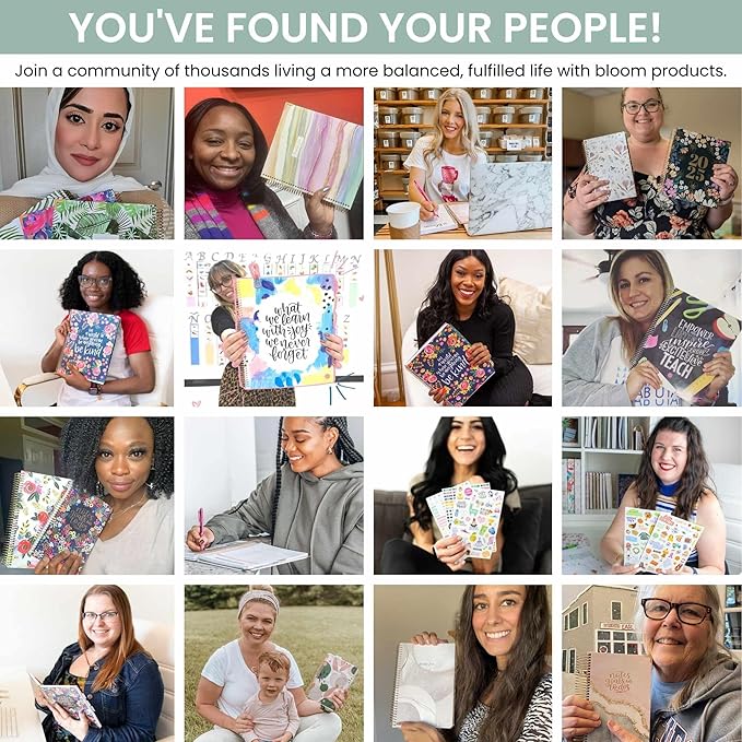 bloom daily planners 2026 Planner (January - December) Calendar Year Organizer - 5.5” x 8.25” - Weekly & Monthly Agenda Book with Stickers & Bookmark - Garden Party, Beige