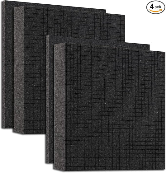 Pre-Cubed Pick & Pluck Foam Sheets - 2-Pack (12"x12"x2") with 0.4" Bottom Padding, Polyurethane Apart Insert Pads Liners for Toolboxes, Storage Drawer and Crafts