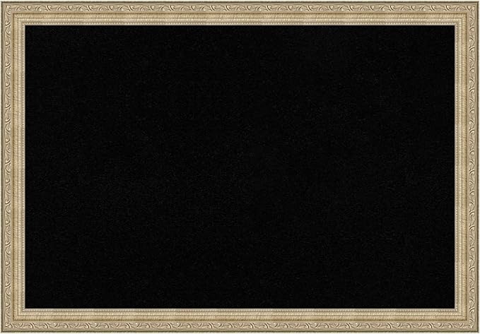 Amanti Art Black Cork Board for Wall, 18x26 Vision Board with Champagne Frame, Medium Corkboard Office Decor for Home Organization, Traditional Corkboard Pinboard to display items for home