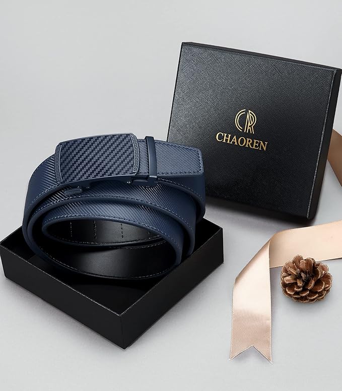 CHAOREN Leather Ratchet Belt Men 2 Pack - Customizable Fit, Effortless Style (35mm)