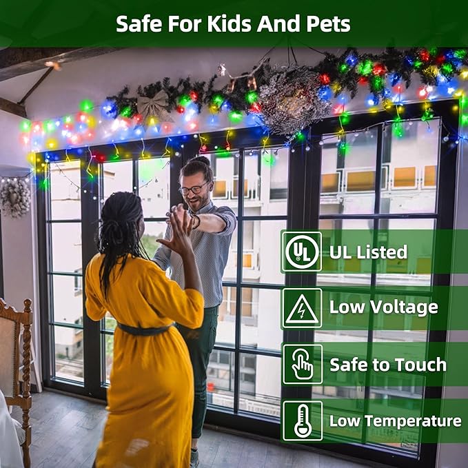 1332 LED Christmas Lights with 296 Drops,132ft 12 Modes Hanging ice String Lights with Timer & Dimmable & Waterproof, Plug-in Fairy Lights for Tree Holiday Wedding Party Christmas Decor Multicolor