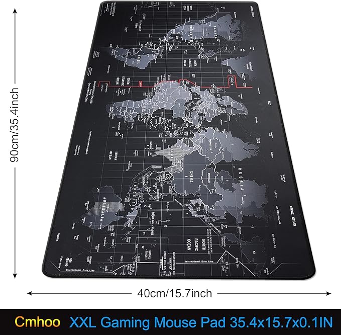 XXL Professional Large Mouse Pad & Computer Game Mouse Mat (35.4x15.7x0.1IN, Map) (90 * 40 Map)
