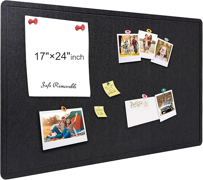 Large Bulletin Board - Foldable 24x17 Inches Cork Board Alternative, Self-Adhesive Felt Bulletin Board for Wall, Home Office Classroom Decor