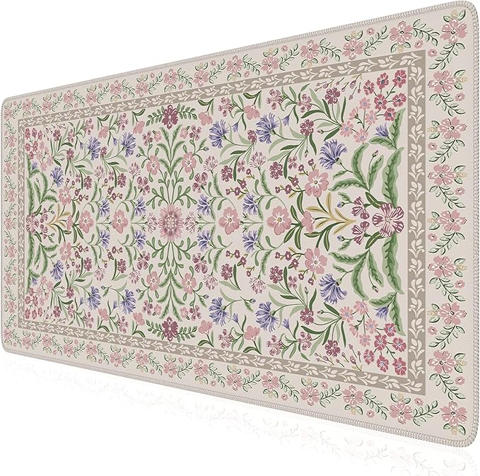 iCasso Desk Mat for Keyboard and Mouse, Large Mouse Pad, Desk Pad Mat, Anti-Slip Big Mousepad with Stitched Edges for Computer Desktop(Purple)