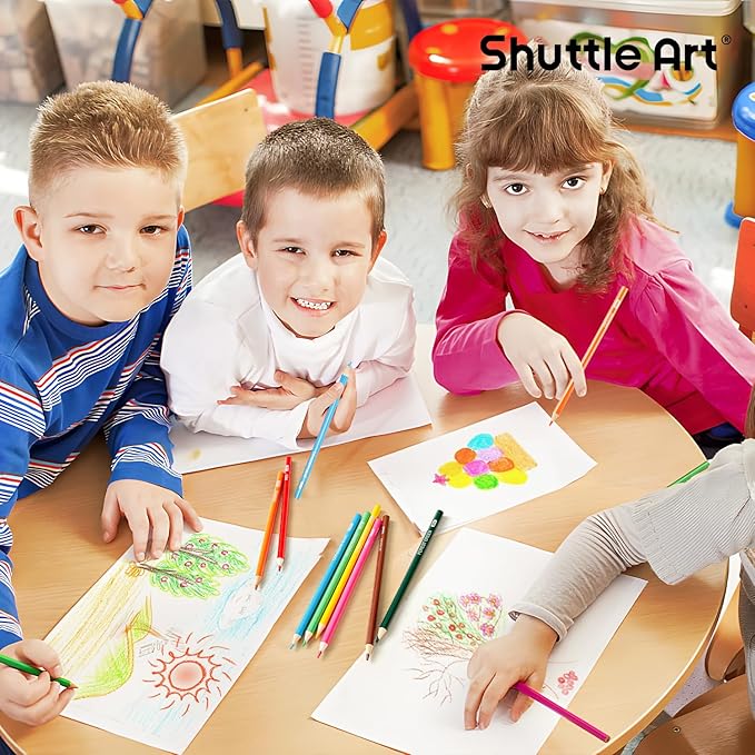 Shuttle Art Colored Pencils Bulk, 408 Pack Coloring Pencil Set Plus 20 Sharpeners, 12 Assorted Colors, Classroom Pack School Supplies