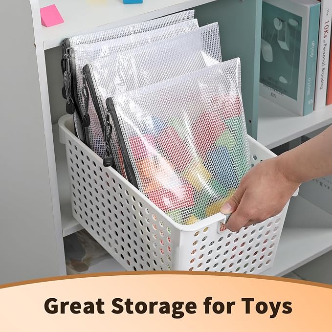 Umriox Zipper Mesh Document Pouch, 14.9x11.0 (Black, 18 Packs), Clear Zipper Pouches, Waterproof Zipper Pouches for Craft Projects Office Supplies Cosmetics Travel Storage