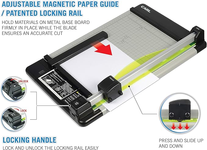Carl Manufacturing 12220 HVY-Duty Paper Trimmer 15-Inch 36 Sht Cap. 14-Inch x15-1/4-Inch x3/4-Inch GY