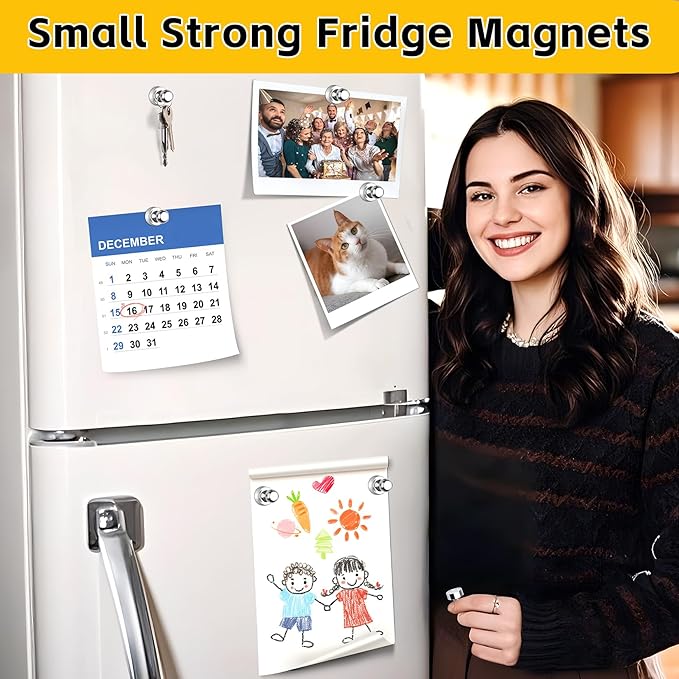VNDUEEY 24Pcs Fridge Magnet Refrigerator Magnets Adults, Strong Metal Magnets for Whiteboard, Magnet Fridge, Decorative Magnets for Kitchen, Office, School, Locker, Map, Cruise