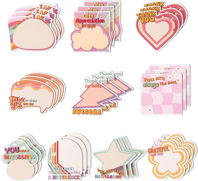 Xqumoi 30 Pack Empowering Sticky Notes - Motivational Educator Self Sticky Notepads Inspirational Memo Pads for Appreciation Gifts Office School Supplies Birthday Party Favors, Total 600 Sheets
