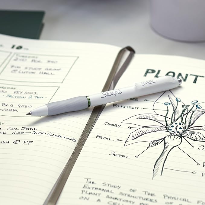 Sharpie S-Gel Pens, Fashion Barrel Gel Pens, Pearl White Body, Medium (0.7mm) Point, Bold Ink Colors, 8 Count (Pack of 6)