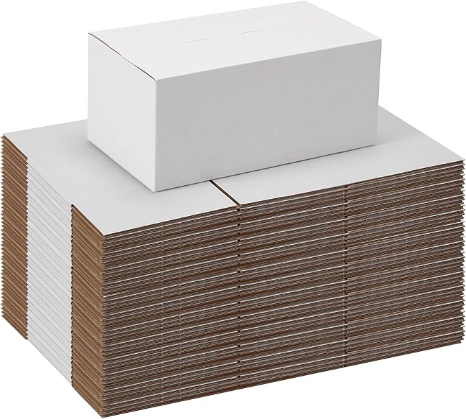 9x5x4 White Shipping Boxes Set of 40, Kraft Corrugated Cardboard Small Business Boxes for Business Packaging Boxes