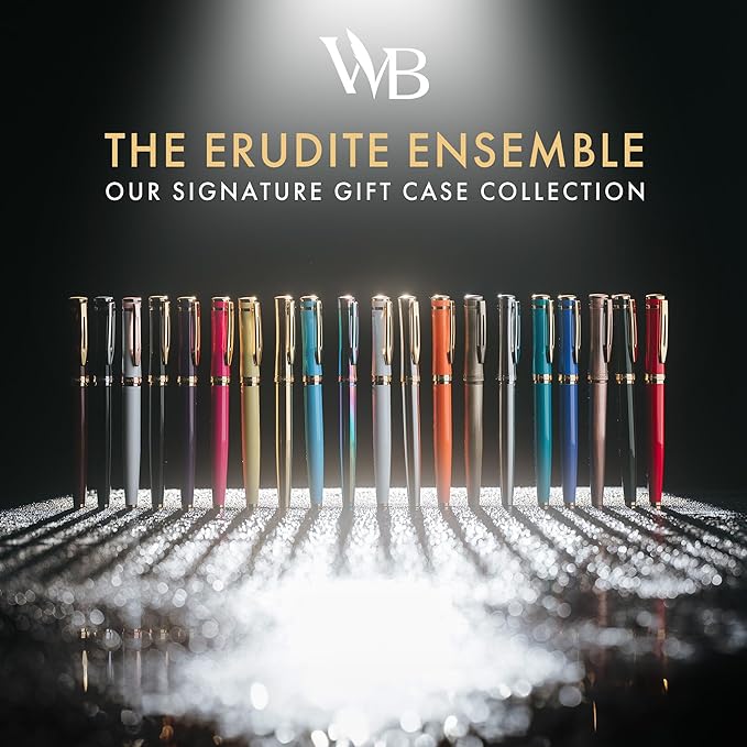 Wordsworth & Black Fountain Pen Set, 18K Gilded Medium Nib, Includes 24 Pack Ink Cartridges, Ink Refill Converter & Gift Box, Gold Finish, Calligraphy, [Turquoise Gold], Perfect for Men & Women