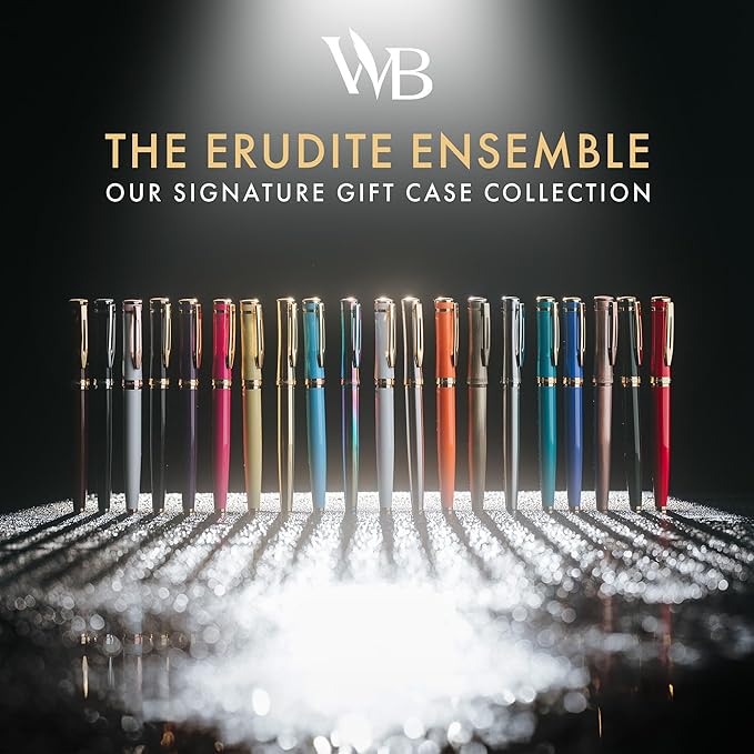 Wordsworth & Black Fountain Pen Set, Fine Nib, Includes 24 Pack Ink Cartridges, Ink Refill Converter & Gift Box, Chrome Finish, Calligraphy, [Black Chrome], Perfect for Men & Women