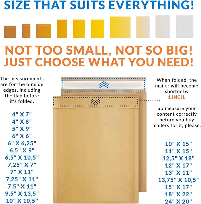 ABC PACK & SUPPLY Brown Kraft Bubble Mailer Envelopes, 4 x 7 Inches. 1000 Pack Mail Padded Envelopes Self Seal. Kraft Bubble Mailers. Tear-Resistant Mailing Envelope Padded. Sturdy Paper Mailer