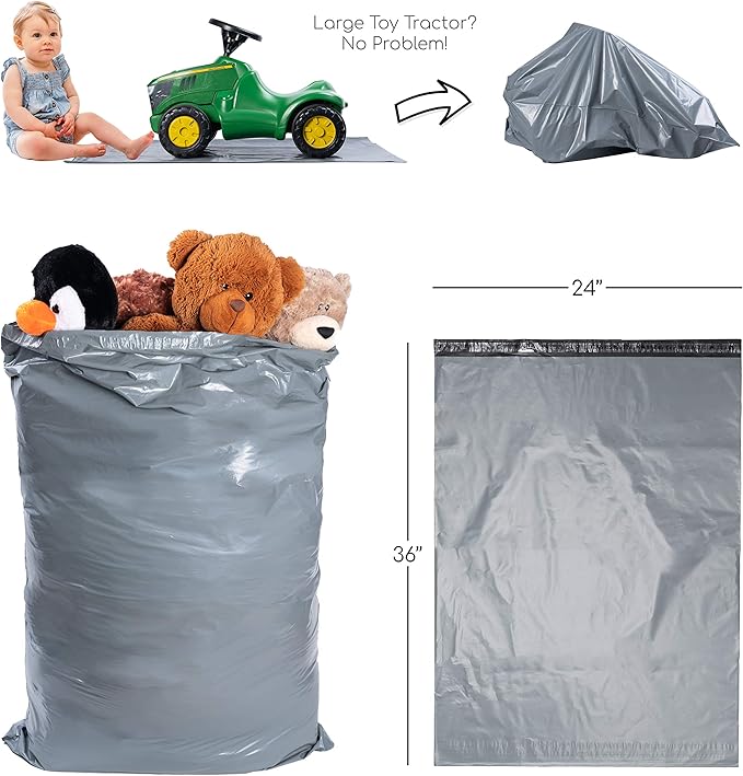Large Shipping Bags | Jumbo Poly Mailers for clothes | Strong Thick Mailing Bags with Self Adhesive | Self Sealing Shipping Envelopes (24x36-10 Bags)