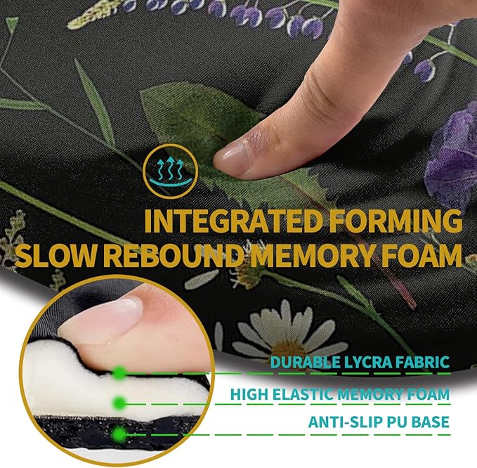 Hokafenle Ergonomic Mouse Pad Wrist Support with Stepped-Wedge Design, Wrist Rest Pain Relief Mousepad Filled with Memory Foam, Carpal Tunnel Mousepad for Wireless Mouse(12x8 inch, Foliage)