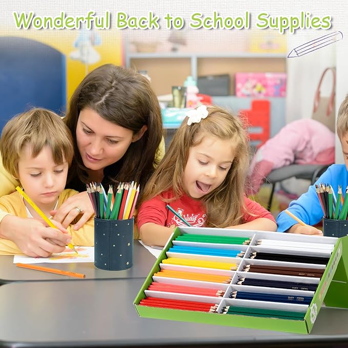 S & E TEACHER'S EDITION Colored Pencils 360Pcs,Coloring Pencils Set for Adults Kids Drawing Pencils for Sketch, Woodcase Lead,Wooden Colored, Back to school Christmas Gifts