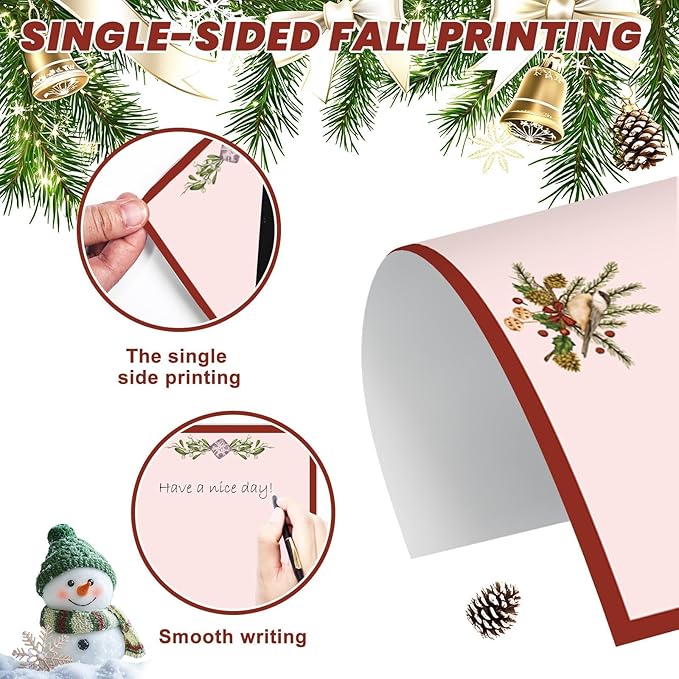 250Pcs Christmas Stationery Paper and Envelope Set with 100 Letterhead Papers and 50 Envelopes, 10 Design for Letter Writing Invitations Computer Holidays Party Notes, 8.5x11 Inch-Holy