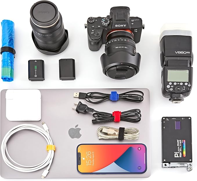 120 PCS Reusable Cable Ties with Hook and Loop, Multi-purpose Adjustable 8 Inch Cable Management Wire Ties Cable Straps for Organizing Home, Office and Data Centers (Black)