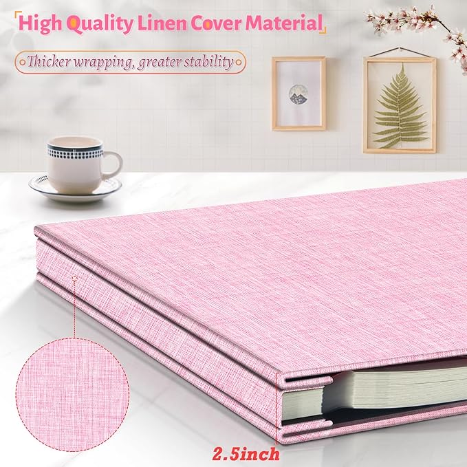 Photo Album Self Adhesive Scrapbook,120 Pages Large Photo Book for 4x6,5x7,8x10 Pictures,DIY Album for Baby Wedding Family Travel Birthday,with Metallic Pen and Scraper