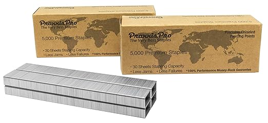 Powerhouse Premium 26/6 Standard Staples - Full-Strip Chisel Pointed Bulk Staples, Compatible with Standard Staplers, Ideal for Office & Heavy Duty Use (10,000)