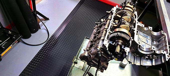 Rhino Mats, American Classic Diamond Anti-Fatigue Mats, Industrial Ergonomic Comfort Standing Mat for Work, Home, Garage, Office, Kitchen or Anywhere (Black 1" Thick, 2 FT. x 2 FT.)