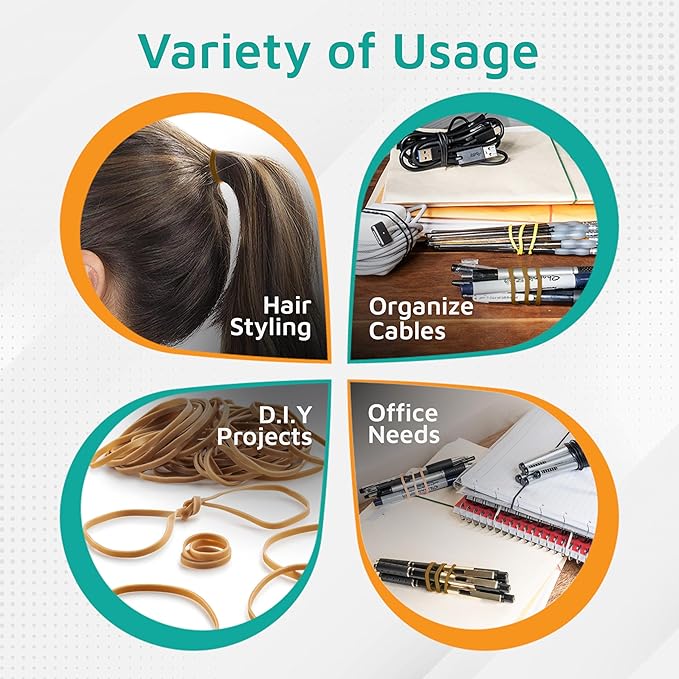 PlasticMill Rubber Bands - #33 Size - Natural Rubberbands - 1LB/500 Count.