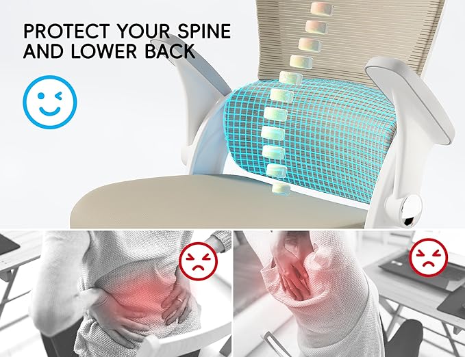 TRALT Office Chair - Ergonomic Office Chair with Back Support, Home Office Desk Chairs, Comfy Desk Chair, Computer Chair, 330lbs Wide Seat Big and Tall Office Chairs for Office Workers (Beige)