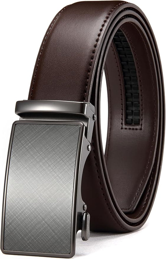 CHAOREN Mens Belt - Mens Ratchet Belt Leather 1 3/8" for Dress Pant - Micro Adjustable Belt Fit Everywhere