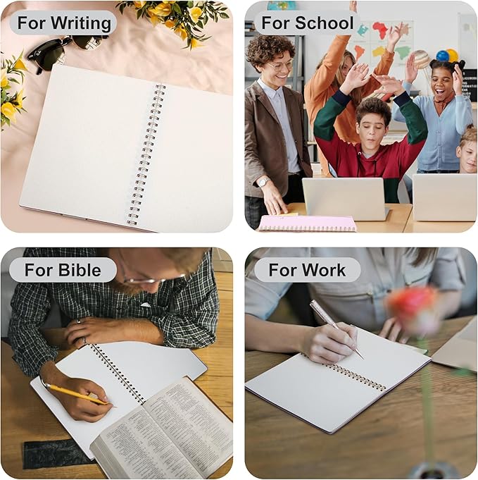 Yoment Bullet Dotted Journal Spiral Notebook 8.5 x 11 A4 Large Dot Grid Notebooks, 100 GSM Thick Dot Paper, Journaling Notebooks for Work School Sketching, A4 Black