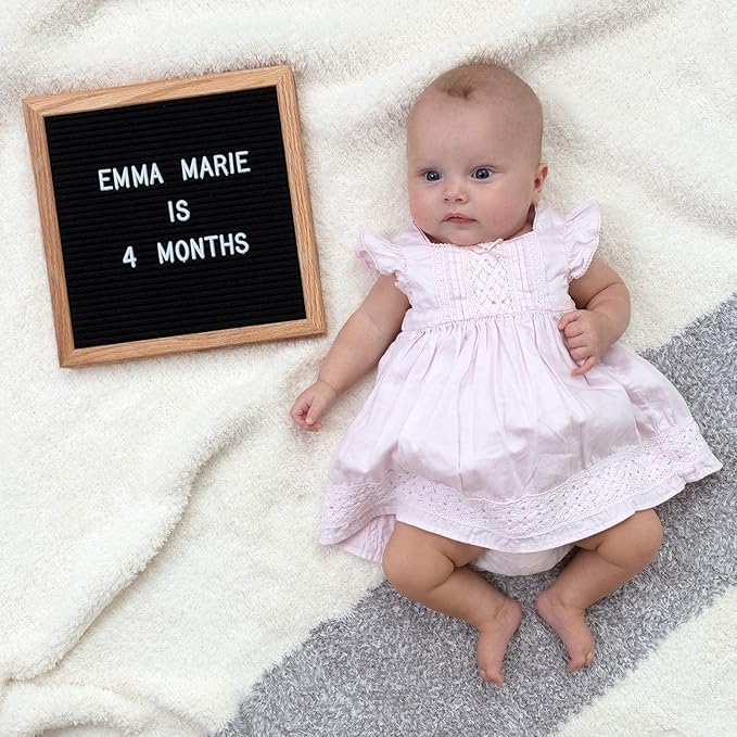 Felt Like Sharing Square Letter Board (Black Felt - 10”x10”) – Changeable Message Board with 3 Sets of Felt Board Letters – Statement Wall Sign for Quotes, Home or Holiday Decor In Oak Frame