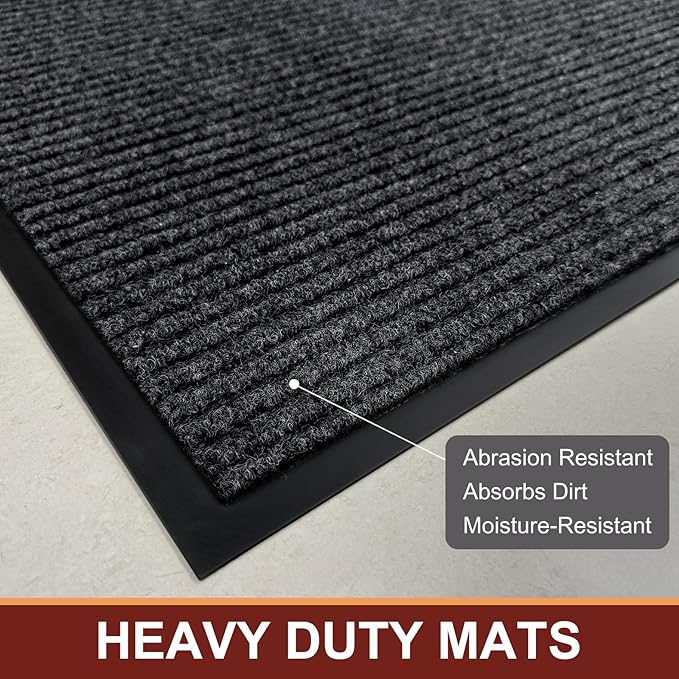 Vicwe Indoor Outdoor Door Mat, 2'x3'Heavy Duty Front Door Mat, Non-Slip Washable Doormats Entrance Mats, Dirt Resistant and Absorbent Doormat, Commercial Outdoor Entrance Floor Mat for Home Office